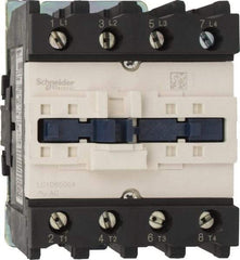 Schneider Electric - 4 Pole, 110 Coil VAC at 50/60 Hz, 80 Amp, Nonreversible IEC Contactor - 1 Phase hp: 10 at 230/240 VAC, 5 at 115 VAC, 3 Phase hp: 20 at 200/208 VAC, 20 at 230/240 VAC, 50 at 460/480 VAC, 50 at 575/600 VAC - Makers Industrial Supply