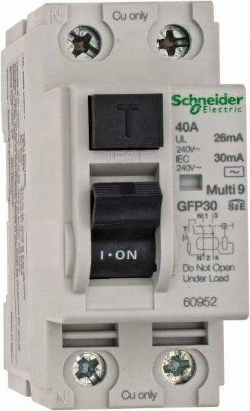 Schneider Electric - 40 Amp, 240 VAC, 2 Pole, Residual Current Device - Makers Industrial Supply