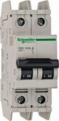 Schneider Electric - 0.50 Amp, 125 VDC, 240 VAC, 60 VDC, 1 Pole, DIN Rail Mount, Fixed Mount Miniature Circuit Breaker - Thermal Magnetic Trip, Multiple Breaking Capacity Ratings, 73mm Deep x 107mm High x 36mm Wide - Makers Industrial Supply