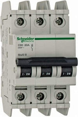 Schneider Electric - 20 Amp, 125 VDC, 240 VAC, 60 VDC, 3 Pole, DIN Rail Mount, Fixed Mount Miniature Circuit Breaker - Thermal Magnetic Trip, Multiple Breaking Capacity Ratings, 73mm Deep x 107mm High x 54mm Wide - Makers Industrial Supply