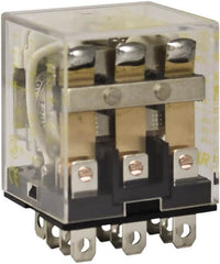 Square D - 1/2 hp at 120 Volt & 3/4 hp at 240 Volt, Electromechanical Plug-in General Purpose Relay - 10 Amp at 250 VAC, 3PDT, 120 VAC at 50/60 Hz - Makers Industrial Supply