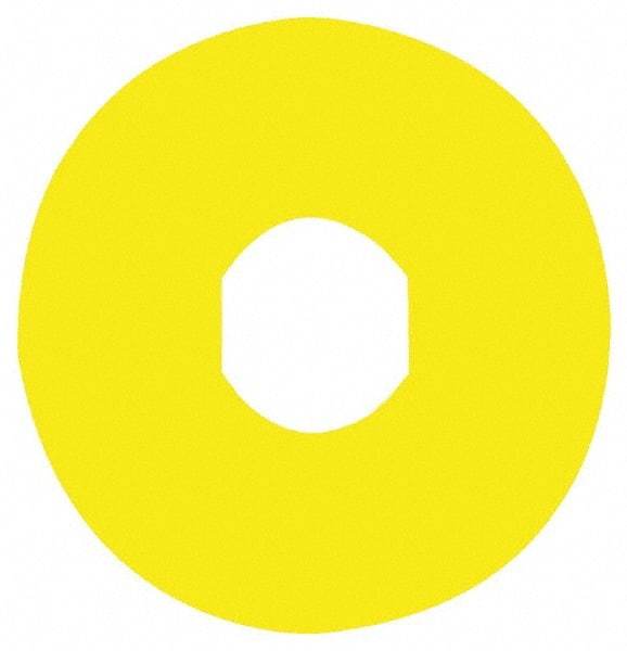 Schneider Electric - Round, Legend Plate - Blank - Yellow Background, 90mm Overall Diameter - Makers Industrial Supply