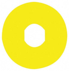 Schneider Electric - Round, Legend Plate - Blank - Yellow Background, 90mm Overall Diameter - Makers Industrial Supply