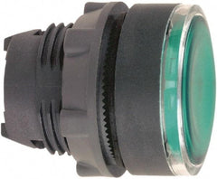 Schneider Electric - 22mm Mount Hole, Flush, Pushbutton Switch Only - Round, Green Pushbutton, Illuminated, Maintained (MA) - Makers Industrial Supply