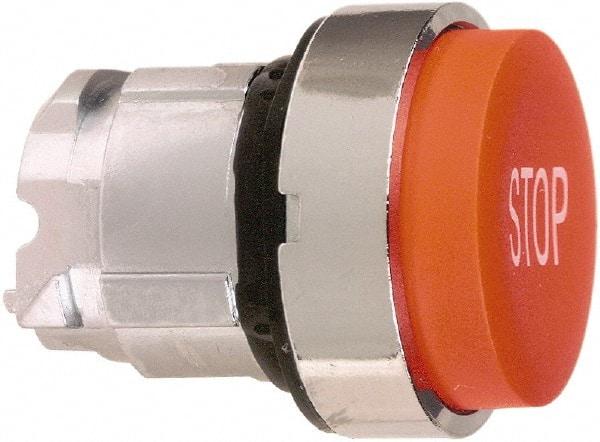 Schneider Electric - 22mm Mount Hole, Extended Straight, Pushbutton Switch Only - Round, Red Pushbutton, Nonilluminated, Momentary (MO) - Makers Industrial Supply