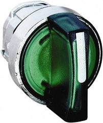 Schneider Electric - 22mm Mount Hole, 3 Position, Handle Operated, Selector Switch - Green, Maintained (MA), Illuminated, Shock, Vibration and Water Resistant - Makers Industrial Supply