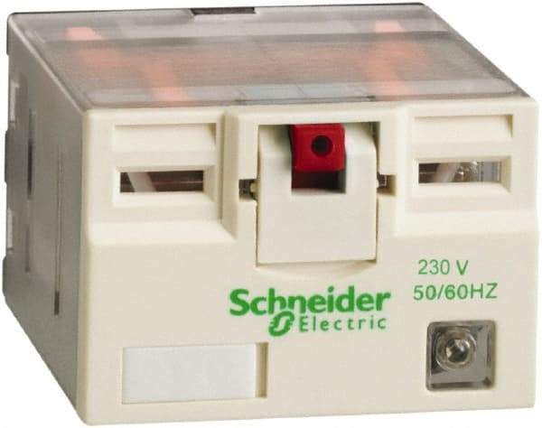 Schneider Electric - 3,750 VA Power Rating, Electromechanical Plug-in General Purpose Relay - 15 Amp at 250 VAC & 28 VDC, 4CO, 230 VAC - Makers Industrial Supply