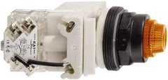 Schneider Electric - 120 V Orange Lens LED Press-to-Test Indicating Light - Octagonal Lens, Screw Clamp Connector, Vibration Resistant - Makers Industrial Supply