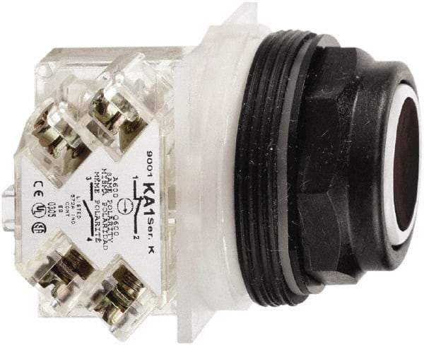 Schneider Electric - 30mm Mount Hole, Flush, Pushbutton Switch with Contact Block - Octagon, Black Pushbutton, Momentary (MO) - Makers Industrial Supply