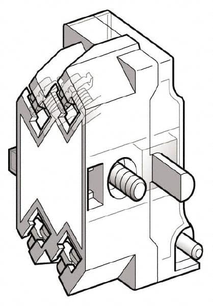 Schneider Electric - Multiple Amp Levels, Electrical Switch Contact Block - 125 VDC at 0.55 Amp and 240 VAC at 3 Amp, Screw Terminal, For Use with Harmony 9001K - Makers Industrial Supply