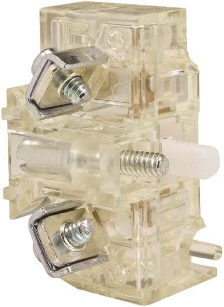 Schneider Electric - 10 Amp, Electrical Switch Contact Block - 600 Volt, Screw and Solder Terminal, 30mm Hole - Makers Industrial Supply