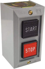 Schneider Electric - 2 Operator, Projecting Pushbutton Control Station - Start, Stop (Legend), Momentary Switch, NO/NC Contact, NEMA 1 - Makers Industrial Supply