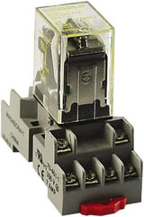 Square D - 14 Pins, 300 VAC, 10 Amp, Spade Relay Socket - DIN Rail Mount, Panel Mount, Screw Clamp Terminal - Makers Industrial Supply