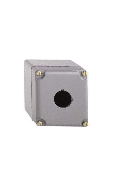 Schneider Electric - 1 Hole, 30mm Hole Diameter, Aluminum Pushbutton Switch Enclosure - 1, 3, 4, 6, 12, 13 NEMA Rated - Makers Industrial Supply