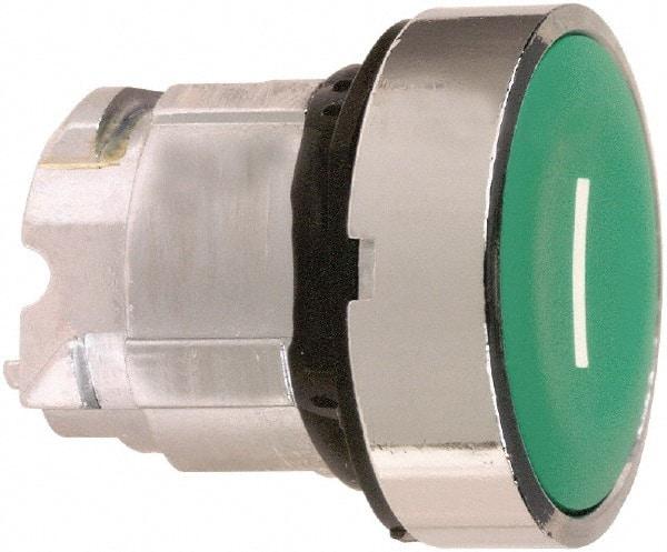 Schneider Electric - 22mm Mount Hole, Flush, Pushbutton Switch Only - Round, Green Pushbutton, Nonilluminated, Momentary (MO) - Makers Industrial Supply