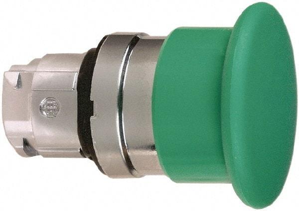 Schneider Electric - 22mm Mount Hole, Extended Mushroom Head, Pushbutton Switch Only - Round, Green Pushbutton, Nonilluminated, Momentary (MO) - Makers Industrial Supply