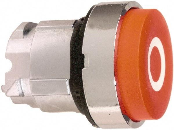 Schneider Electric - 22mm Mount Hole, Extended Straight, Pushbutton Switch Only - Round, Red Pushbutton, Nonilluminated, Momentary (MO) - Makers Industrial Supply