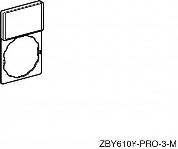 Schneider Electric - Rectangular, Legend Plate - Blank - White and Yellow Background, 22mm Hole Diameter, 30mm Wide x 50mm High - Makers Industrial Supply