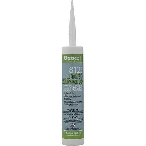 Geocel - 10.3 oz Tube Clear Silicone Cure Sealant - Outdoor - Makers Industrial Supply