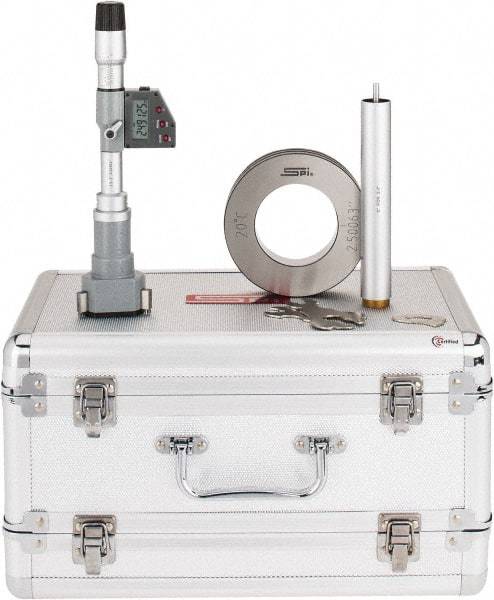 SPI - 2-1/2" to 3", IP65, Carbide Face Chrome Plated Finish, Electronic Inside Micrometer - 0.00005" Resolution, 0.0002" Accuracy, 114" Gage Depth - Makers Industrial Supply