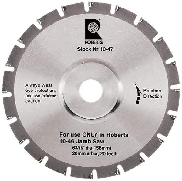 QEP - 6-3/16" Diam, 20mm Arbor Hole Diam, 20 Tooth Wet & Dry Cut Saw Blade - Tungsten Carbide-Tipped, Crosscut Action, Standard Round Arbor - Makers Industrial Supply