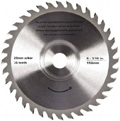 QEP - 6-3/16" Diam, 20mm Arbor Hole Diam, 36 Tooth Wet & Dry Cut Saw Blade - Tungsten Carbide-Tipped, Crosscut Action, Standard Round Arbor - Makers Industrial Supply