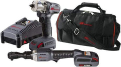 Ingersoll-Rand - 20 Volt Cordless Tool Combination Kit - Includes 3/8" Ratchet & 3/8" Square Drive Impact Wrench, Lithium-Ion Battery Included - Makers Industrial Supply