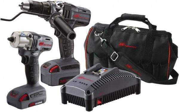 Ingersoll-Rand - 20 Volt Cordless Tool Combination Kit - Includes 1/2" Impact Wrench & 1/2" Drill/Driver, Lithium-Ion Battery Included - Makers Industrial Supply