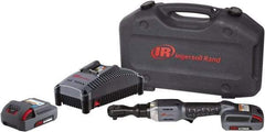 Ingersoll-Rand - 1/2" Drive 20 Volt Angled Cordless Impact Wrench & Ratchet - 225 RPM, 54 Ft/Lb Torque, 2 Lithium-Ion Batteries Included - Makers Industrial Supply