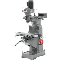 Jet - 7-7/8" Table Width x 35-3/4" Table Length, Variable Speed Pulley Control, 3 Phase Knee Milling Machine - R8 Spindle Taper, 1-1/2 hp - Makers Industrial Supply