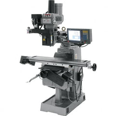 Jet - 9" Table Width x 49" Table Length, Variable Speed Pulley Control, 3 Phase Knee Milling Machine - R8 Spindle Taper, 2 hp - Makers Industrial Supply