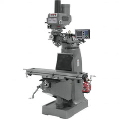 Jet - 9" Table Width x 49" Table Length, Variable Speed Pulley Control, 3 Phase Knee Milling Machine - R8 Spindle Taper, 3 hp - Makers Industrial Supply