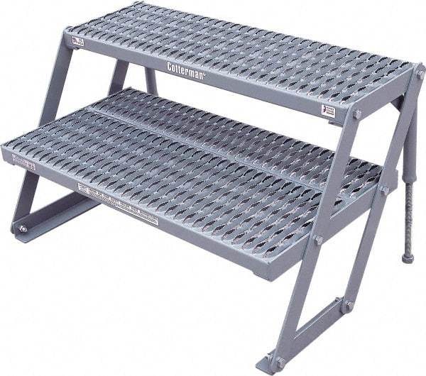 Cotterman - 23" 2 Step Platform - Work Platform, 800 Lb Capacity, 38" Base Width x 21" Base Depth - Makers Industrial Supply