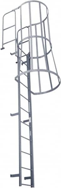 Cotterman - 208" 15 Step Fixed Ladder - Dock Ladder, 300 Lb Capacity, 39" Base Width x 40" Base Depth - Makers Industrial Supply