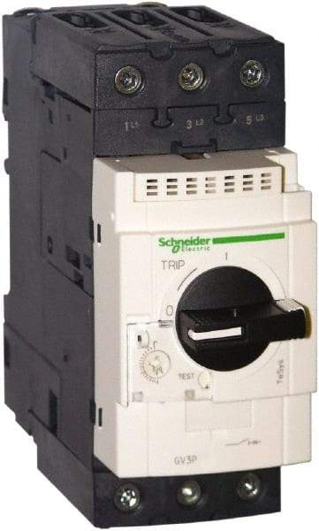 Schneider Electric - 40 Amp, 690 VAC at 50/60 Hz, 3 Pole, Bolt On, Clip Motor Circuit Breaker - Thermal Magnetic Trip, Multiple Breaking Capacity Ratings, 136mm Deep x 132mm High x 55mm Wide - Makers Industrial Supply