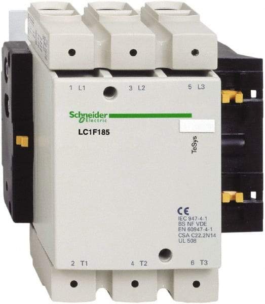 Schneider Electric - 3 Pole, 120 Coil VAC, 275 Amp at 440 VAC, Nonreversible IEC Contactor - Bureau Veritas, CCC, CSA, DNV, EN/IEC 60947-1, EN/IEC 60947-4-1, GL, JEM 1038, LROS, RINA, RMRoS, RoHS Compliant, UL Listed - Makers Industrial Supply