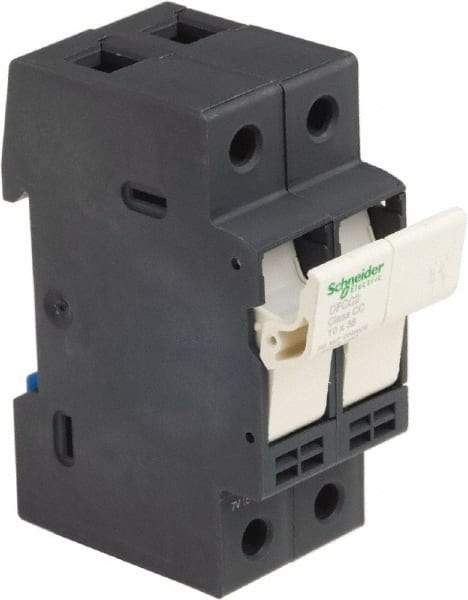 Schneider Electric - 2 Pole, 600 Volt, 30 Amp, DIN Rail Mount Fuse Holder - Compatible with CC Class, 35mm Wide Fuse - Makers Industrial Supply