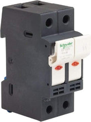 Schneider Electric - 2 Pole, 600 Volt, 32 Amp, DIN Rail Mount Fuse Holder - Compatible with AM,GG Class, 38mm Long x 35mm Wide and 10mm Diameter Fuse - Makers Industrial Supply