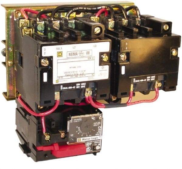 Square D - 208 Coil VAC at 60 Hz, 9 Amp, Reversible Open Enclosure NEMA Motor Starter - 3 Phase hp: 1-1/2 at 200 VAC, 1-1/2 at 230 VAC, 2 at 460 VAC, 2 at 575 VAC - Makers Industrial Supply