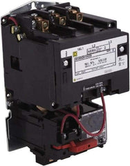 Square D - 208 Coil VAC at 60 Hz, 600 Coil VAC, 27 Amp, NEMA Size 1, Open Enclosure NEMA Motor Starter - 1 Phase hp: 7 1/2 at 200 Volt, 7 1/2 at 230 Volt, 3 Phase hp: 10 at 460 Volt, 10 at 575 Volt - Makers Industrial Supply