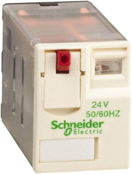 Schneider Electric - 2,500 VA Power Rating, Electromechanical Plug-in General Purpose Relay - 10 Amp at 250/277 VAC & 28/30 VDC, 5 at 250 VAC & 28 VDC, 3CO, 24 VAC at 50/60 Hz - Makers Industrial Supply