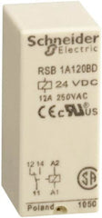 Schneider Electric - 3,000 VA Power Rating, Electromechanical Plug-in General Purpose Relay - 12 Amp at 250 VAC & 12 Amp at 28 VDC, 1CO, 24 VDC - Makers Industrial Supply