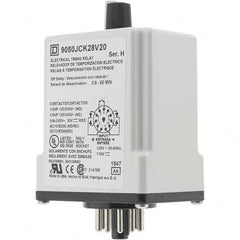 Square D - 0.66 min Delay, DPDT Time Delay Relay - 10 Contact Amp, 110 VDC & 120 VAC - Makers Industrial Supply