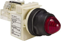 Schneider Electric - 120 V Red Lens LED Press-to-Test Indicating Light - Round Lens, Screw Clamp Connector, Corrosion Resistant, Dust Resistant, Oil Resistant - Makers Industrial Supply