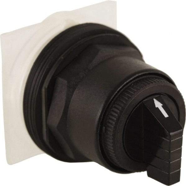 Schneider Electric - 30mm Mount Hole, 3 Position, Knob and Pushbutton Operated, Selector Switch Only - Black, Maintained (MA), without Contact Blocks, Anticorrosive, Weatherproof, Dust and Oil Resistant - Makers Industrial Supply