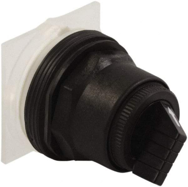 Schneider Electric - 30mm Mount Hole, 2 Position, Knob and Pushbutton Operated, Selector Switch Only - Black, Maintained (MA), without Contact Blocks, Anticorrosive, Weatherproof, Dust and Oil Resistant - Makers Industrial Supply