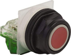 Schneider Electric - 30mm Mount Hole, Extended Straight, Pushbutton Switch with Contact Block - Red Pushbutton, Momentary (MO) - Makers Industrial Supply