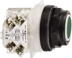 Schneider Electric - 30mm Mount Hole, Flush, Pushbutton Switch with Contact Block - Octagon, Green Pushbutton, Momentary (MO) - Makers Industrial Supply