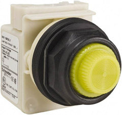 Schneider Electric - 120 V Yellow Lens LED Indicating Light - Round Lens, Screw Clamp Connector, Corrosion Resistant, Dust Resistant, Oil Resistant - Makers Industrial Supply