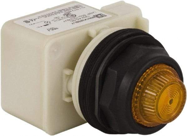 Schneider Electric - 120 V Amber Lens LED Indicating Light - Round Lens, Screw Clamp Connector, Corrosion Resistant, Dust Resistant, Oil Resistant - Makers Industrial Supply